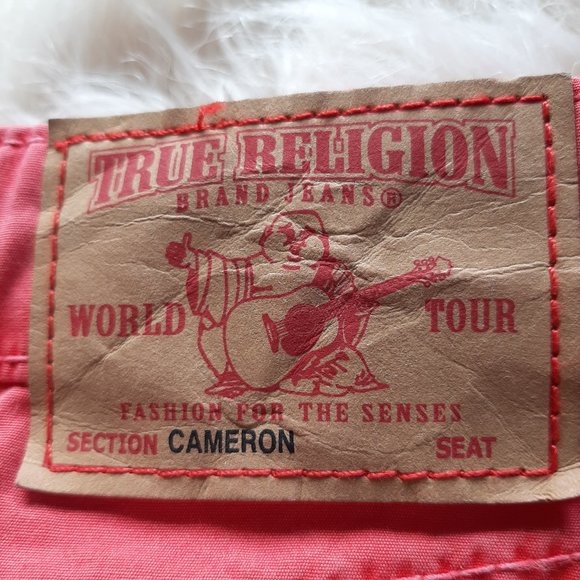 Vintage True Religion Cameron Red Distressed Women's Jeans Siz 12 - Picture 7 of 11
